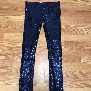 Wild Fox blue sequined pants Sz 26 NICE